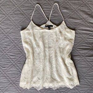 •White House Black Market (WHBM)•Boho Floral Lace Beaded Cami